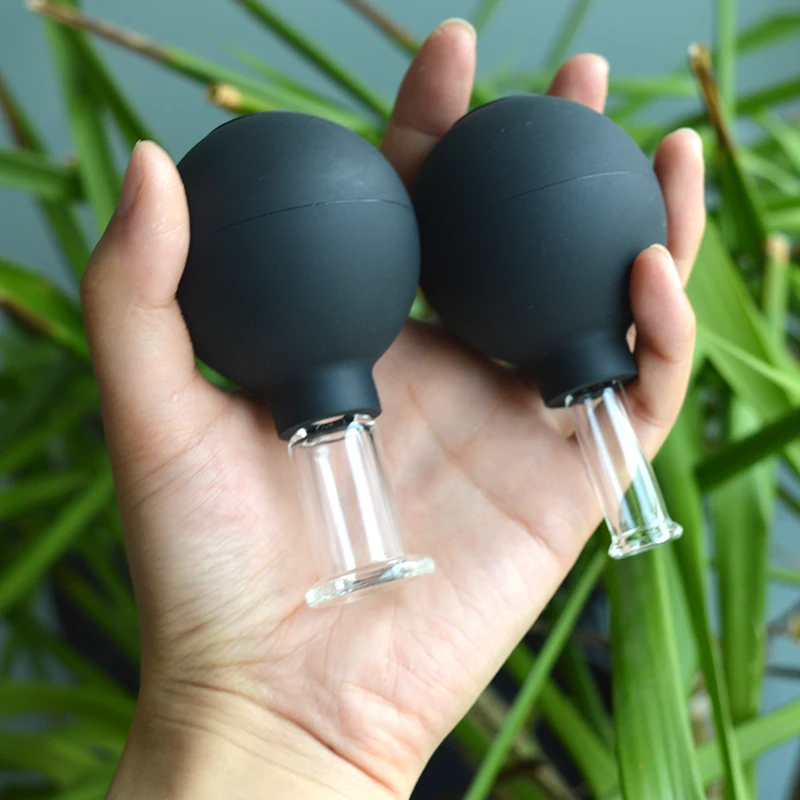 Gläser-Schröpfset aus Glas mit Massageball 2