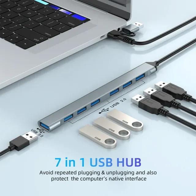7-in-1 USB-C Hub aus Aluminium 2