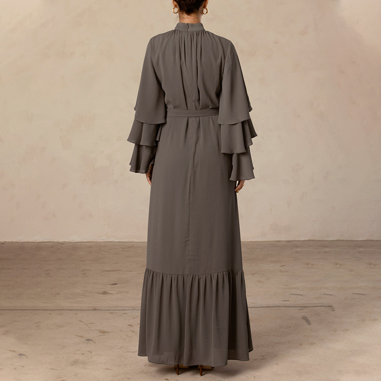 Elegant Ruffle Sleeve Long Tunic Dress for Women 3