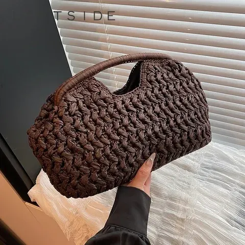Stroh-Schultertasche
