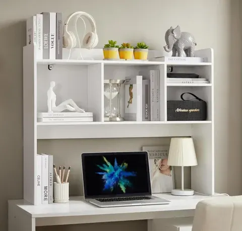Wooden Desktop Hutch with 6 Shelves