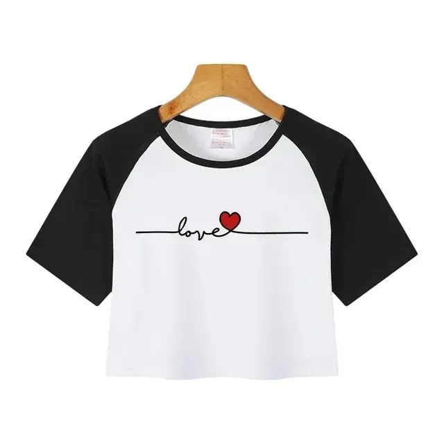 Koreanische Art Lässig Ernte Tops 2000s y2k Druck 4
