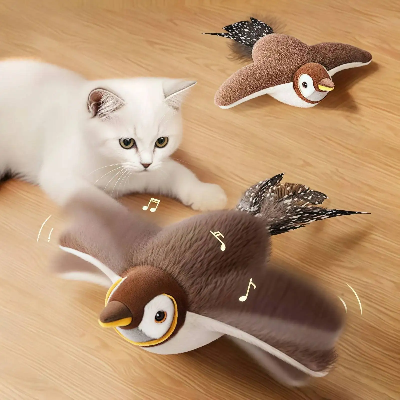 Rechargeable Touch-Activated Bird Cat Toy