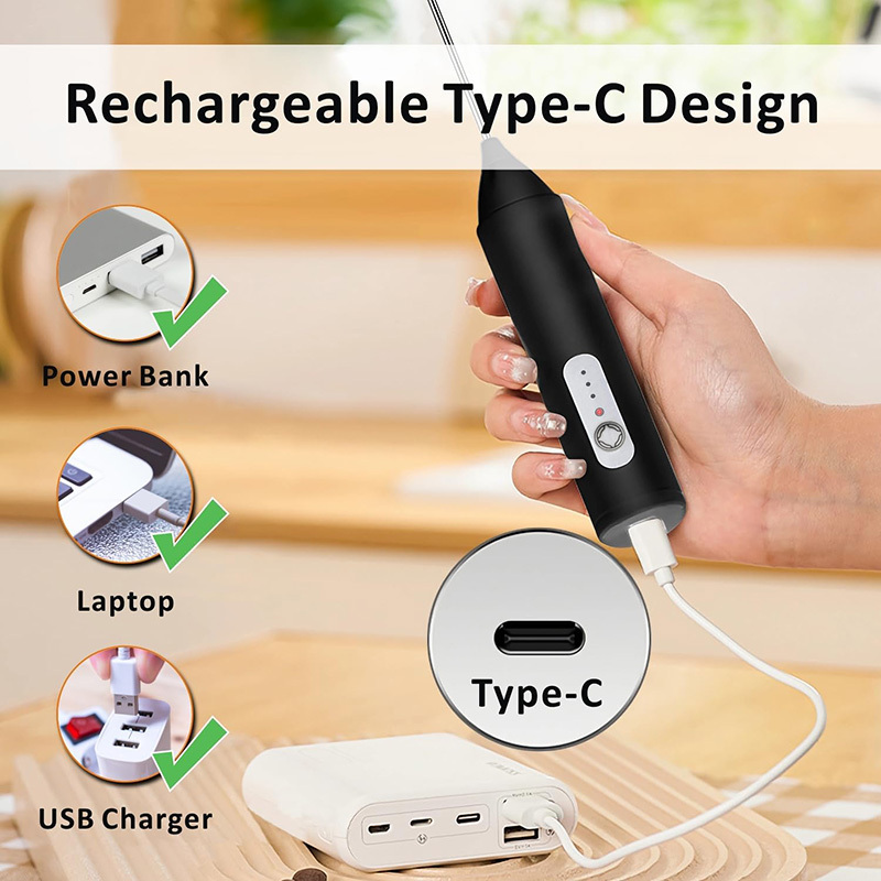 Rechargeable Handheld Milk Frother 3