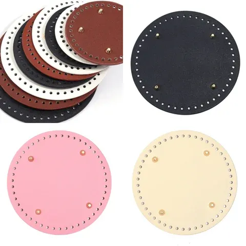 Round PU Leather Bag Base With Rivets