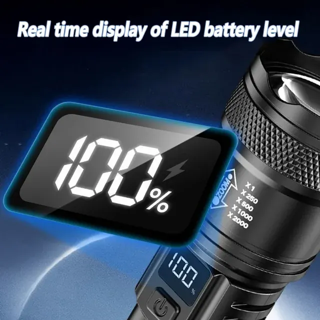 Ultrahelle LED-Taschenlampe 2000 lm wiederaufladbar 4
