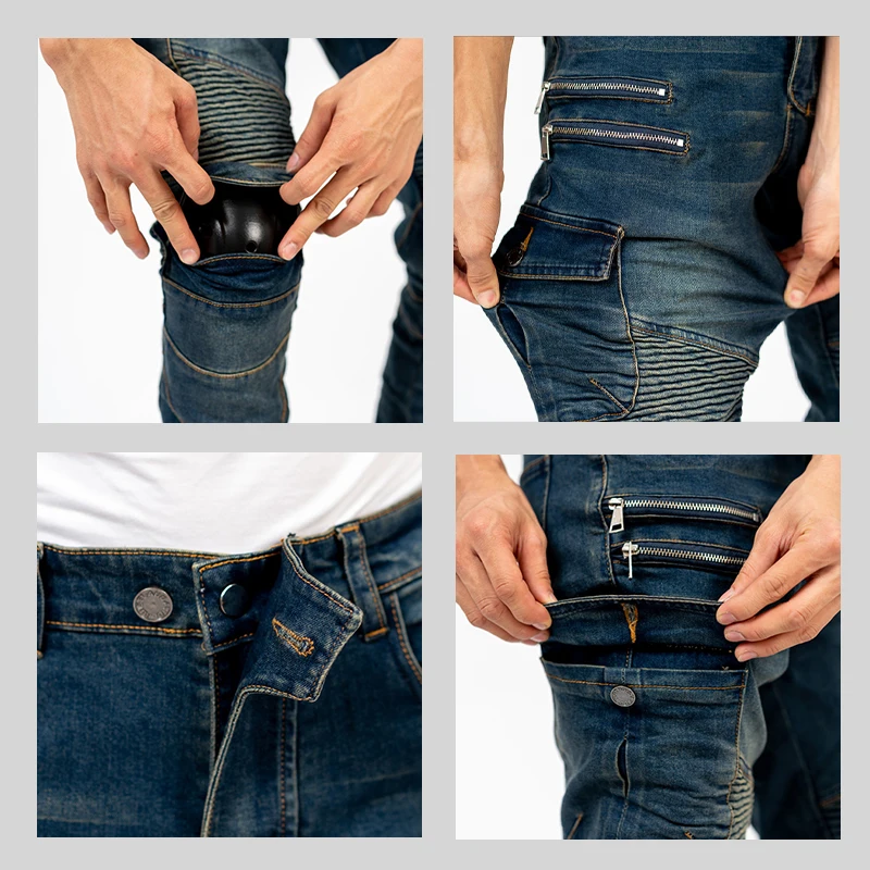 Neue Motocross-Hose mit Doppelreißverschluss im Metallic-Stil für Herren 3