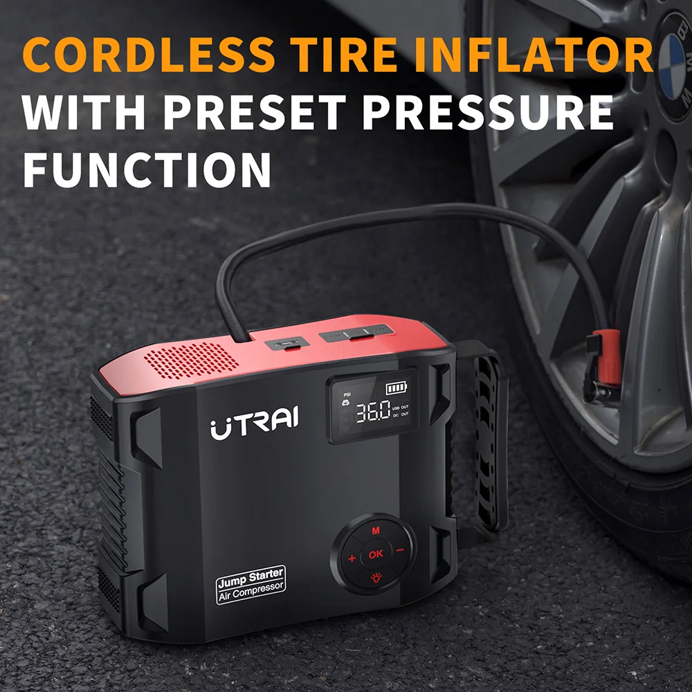 4-in-1 Jump Starter with Air Compressor 2