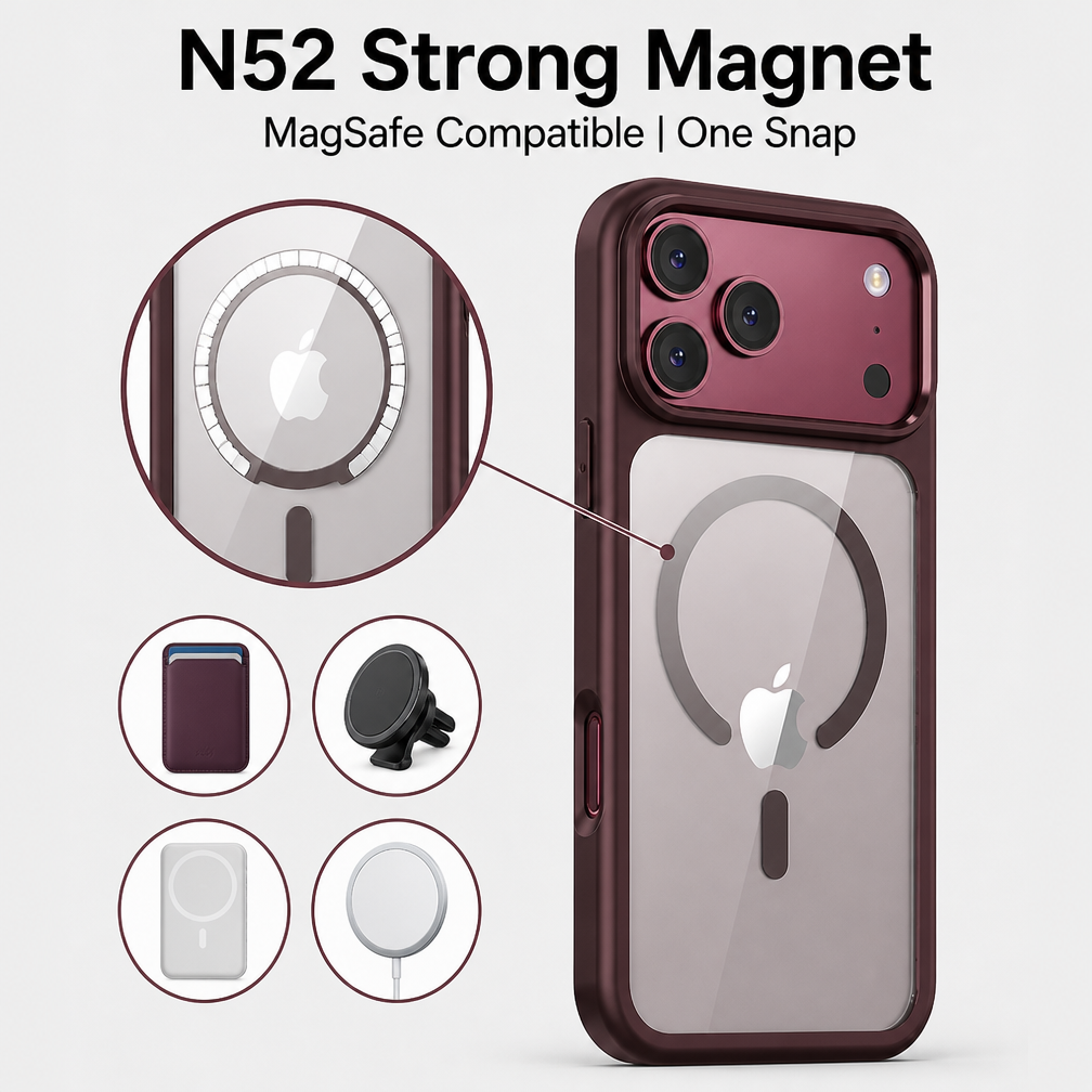 Crystal Clear PC Back Magnetic Phone Case for 3