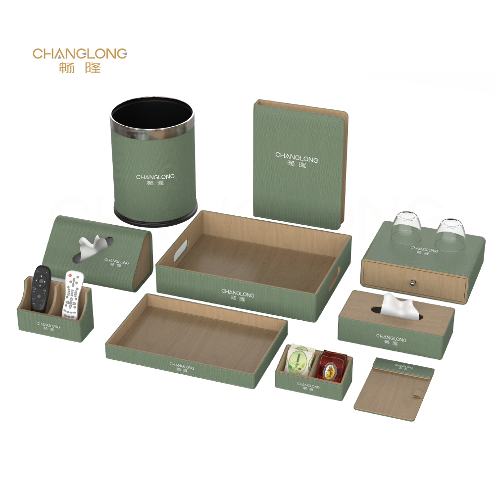 Luxury PU Leather Hotel Tissue Box Cover Square