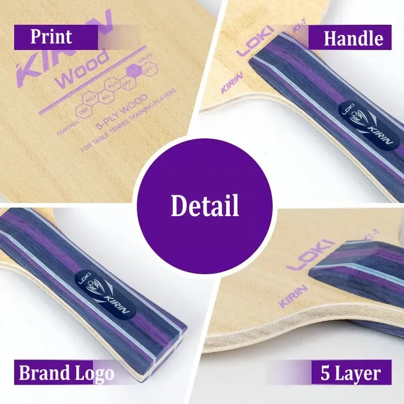 Pure Wood 5-Ply Table Tennis Paddle 4
