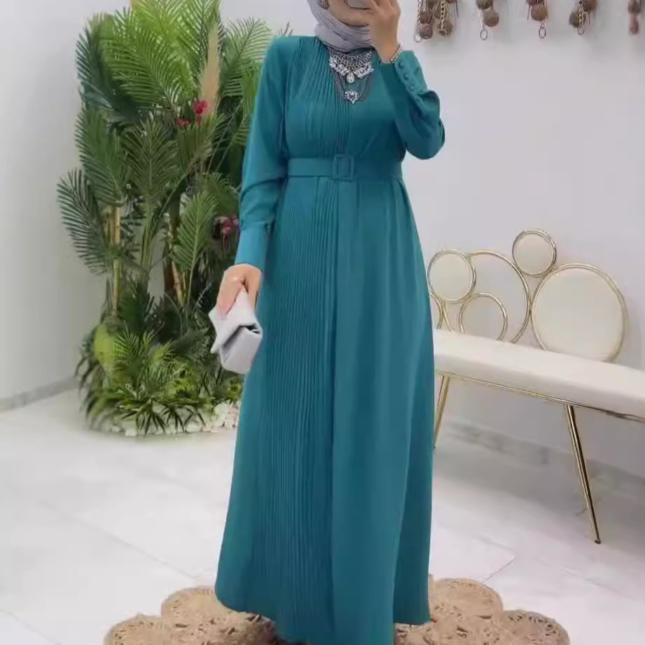 Women's Asymmetric Pleated Slim Fit Dress