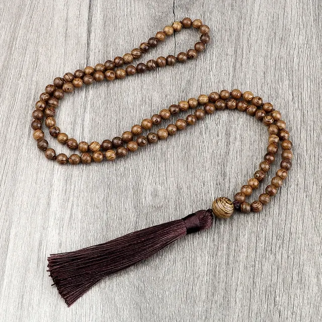 Wooden Bead Mala Necklace 2