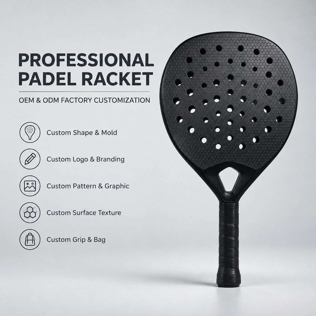 Ultra-Light Full Carbon Fiber Outdoor Padel Racket With