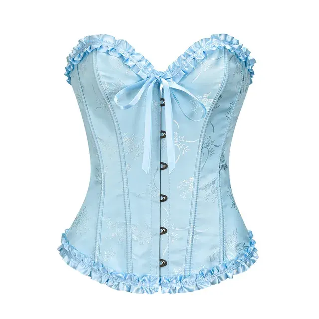 Yellow Jacquard Boned-Free Push-Up Corset 3