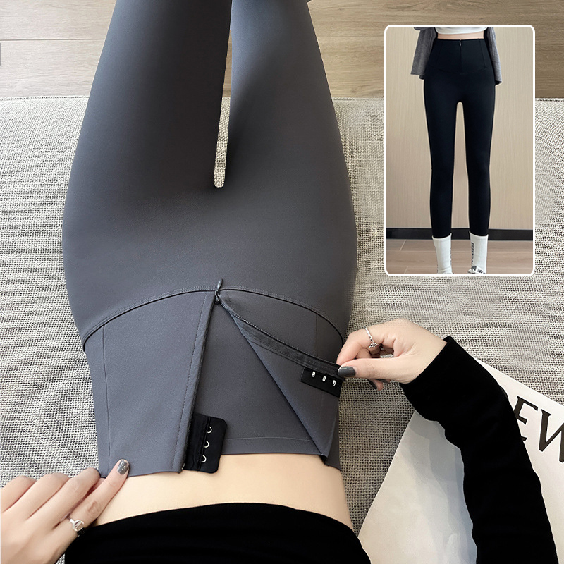 Belly-controlling Butt Lifting Leggings With Three-breasted Design Winter