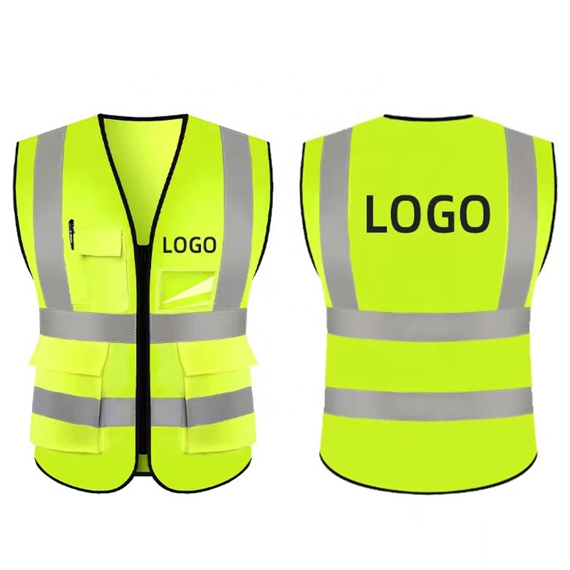 S-3XL Fluorescent Construction Reflect Jacket Strap Safety Clothes