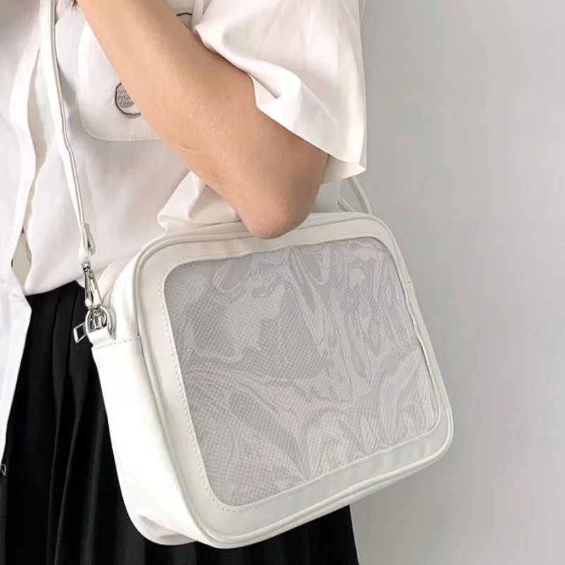 Kawaii Handtasche Umhängetasche aus PU-Leder mit Transparentem Fenster 3