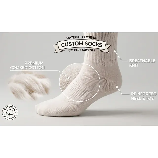 Customize Athletic Men's Breathable Cotton Crew Ankle Sport 3