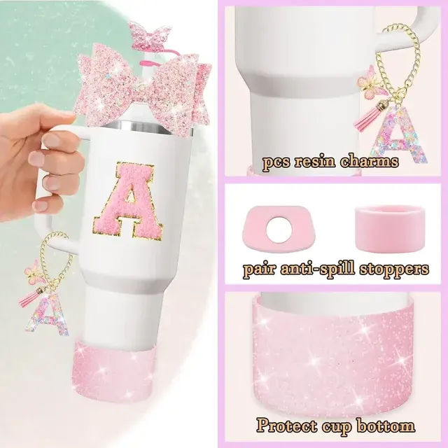 8-Piece Tumbler Accessory Set with Straw Toppers 2