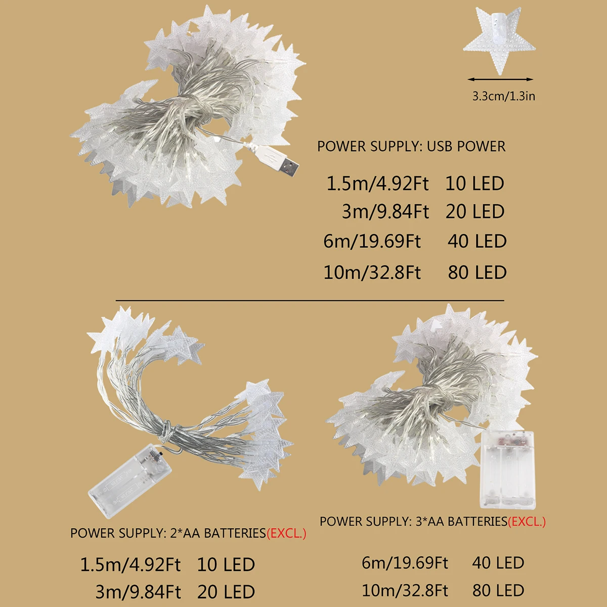 LED Star String Lights for Parties and Gardens 2