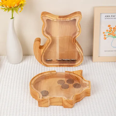 Wooden Jewelry Jar Creative Piggy Bank Crafts