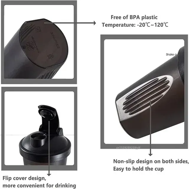 400ml Protein Shaker Bottle with Steel Ball 4