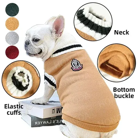 dog v-neck sweater
