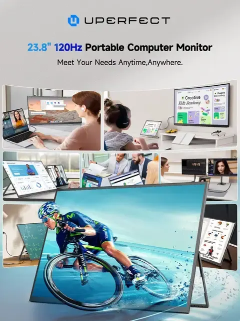 UPERFECT 23 8" 120Hz QLED Tragbarer Touchscreen-Monitor 1080P 3