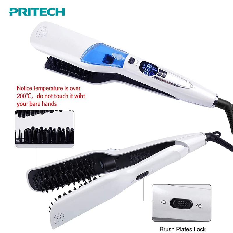 2-in-1 Steam Hair Straightener Brush 3