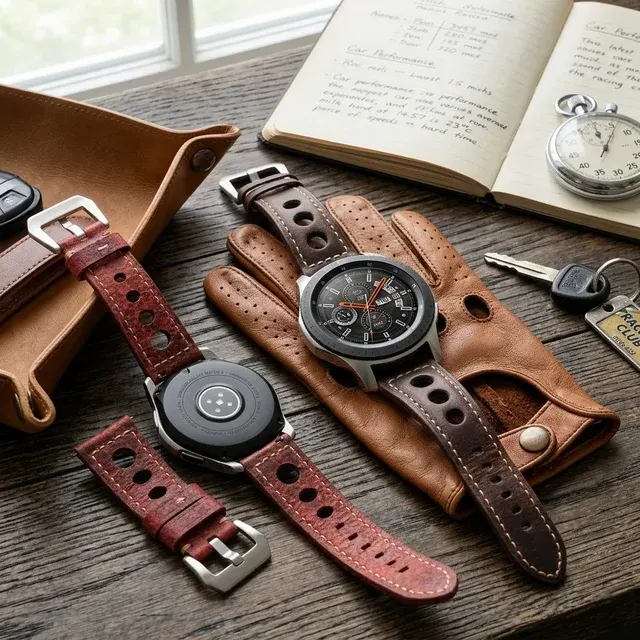 Echtes Rindsleder-Uhrenarmband mit Dornschließe 3