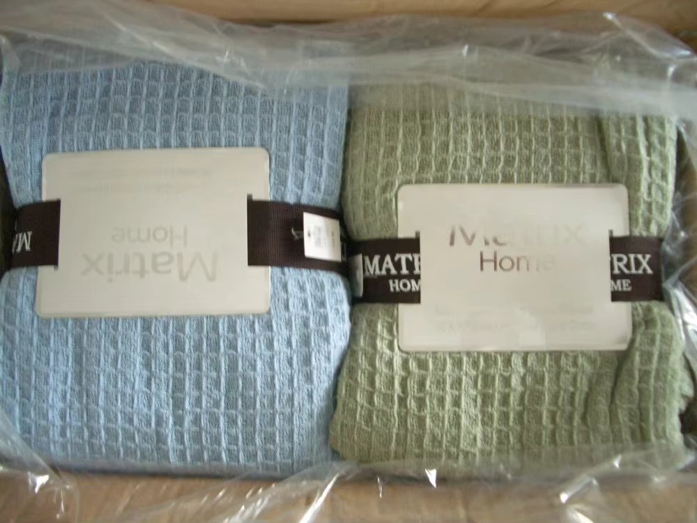 Solid Terry Waffle Cotton Blanket 4