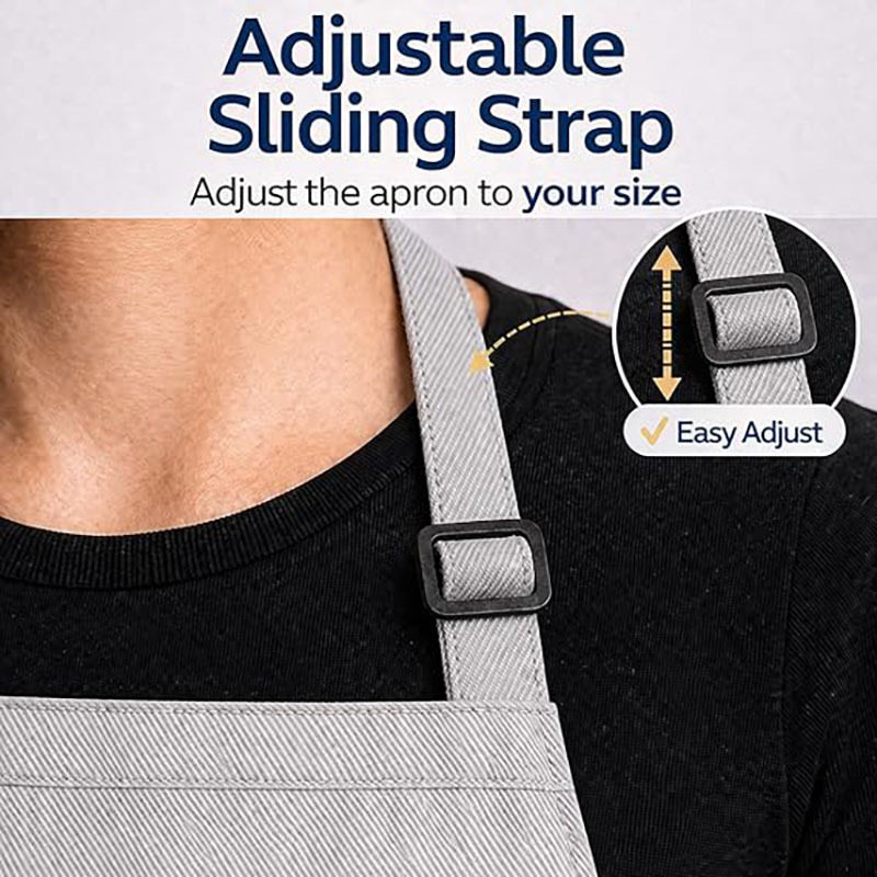 Adjustable Bib Apron with Pockets 4
