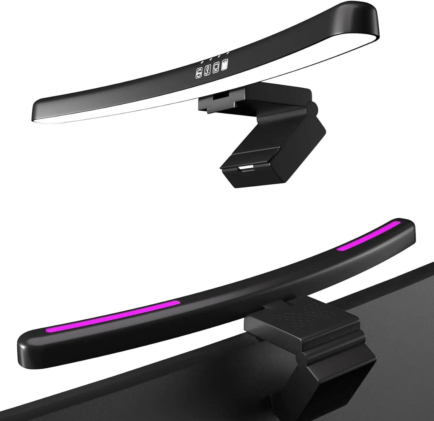 Monitor-Lichtleiste Gerade Gebogen mit RGB-Hintergrundbeleuchtung Computer-Bildschirmlampe Augenschonende Touch-Atmosphärenlichter