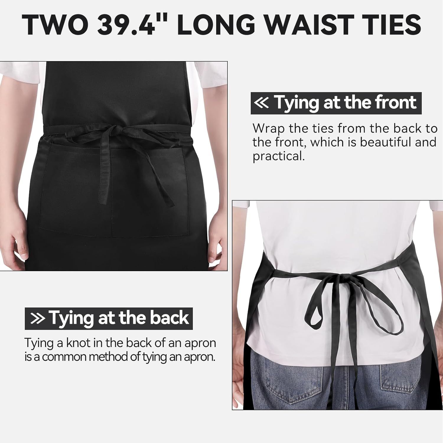 Waterproof Navy Blue Women Bib Apron 2