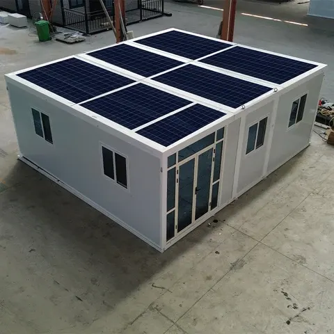 20ft Flat Roof Folding Container House Double Wings