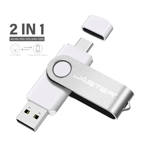 Orange 2-in-1 Type-C USB Flash Drive