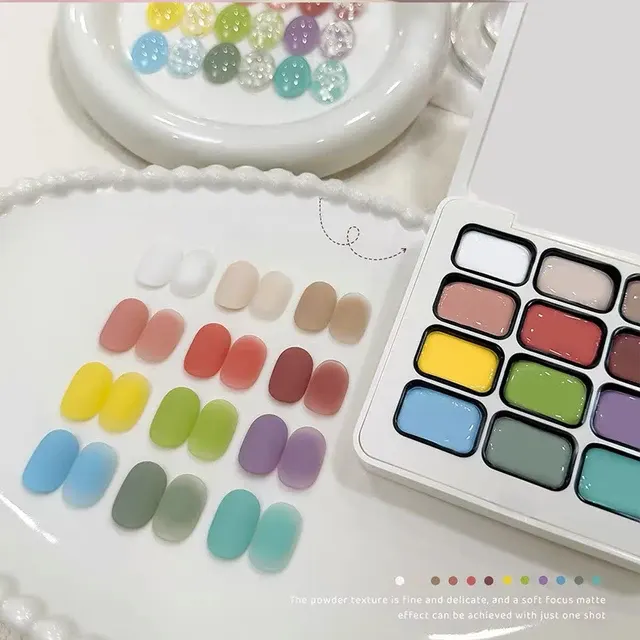 12-Color Macaron Gel Nail Polish Palette 2