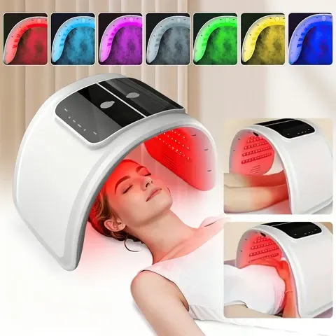 7-Farben-LED-Gesichtsmaske Lichttherapie Verstellbare Faltbare Gesichts- und Körpermaske für