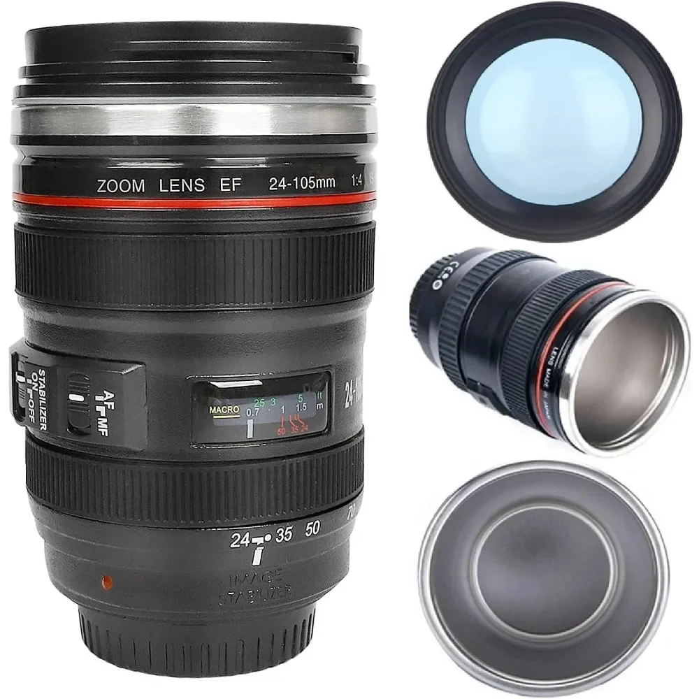 1pc slr Objektiv Tasse Kamera Modell Edelstahl Lässig