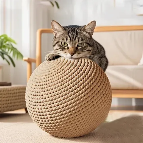 Großer Sisal-Katzenball zum Kauen