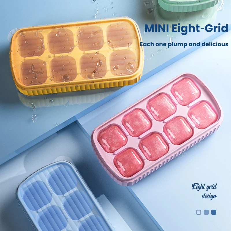 Stackable 8-Cavity Soft Rubber Ice Tray