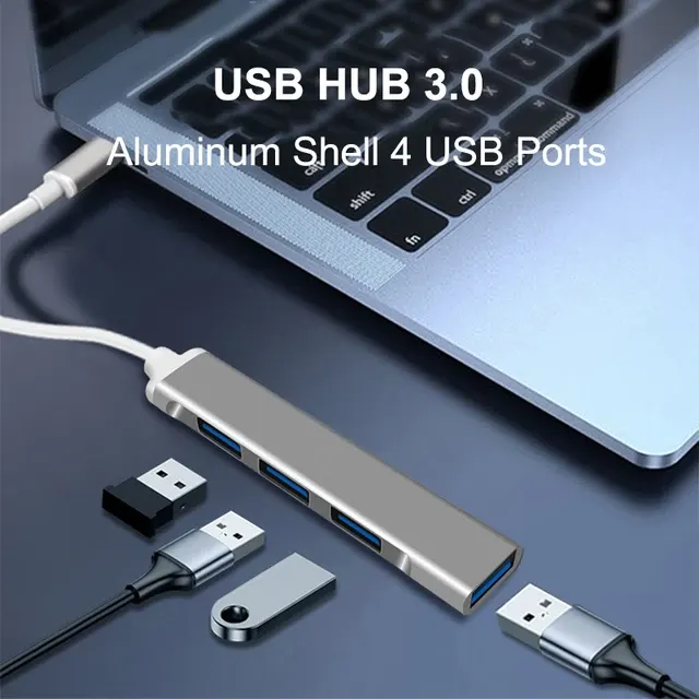 4-Port USB-C Hub for Laptop 3