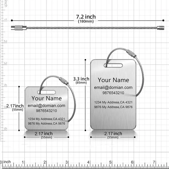 Personalized Stainless Steel Luggage Tag 3