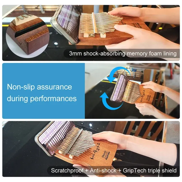 Professionelle Kalimba mit 17 Tasten Daumenklavier aus Sapele-Holz 4