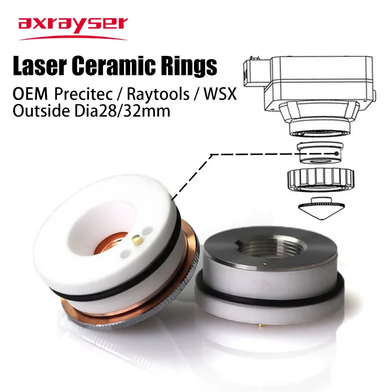 Spezieller Laser-Keramik-Körperdüsenhalter D32 28 Precitec-KTXB Raytools-3D WSX-Mini TONY 2
