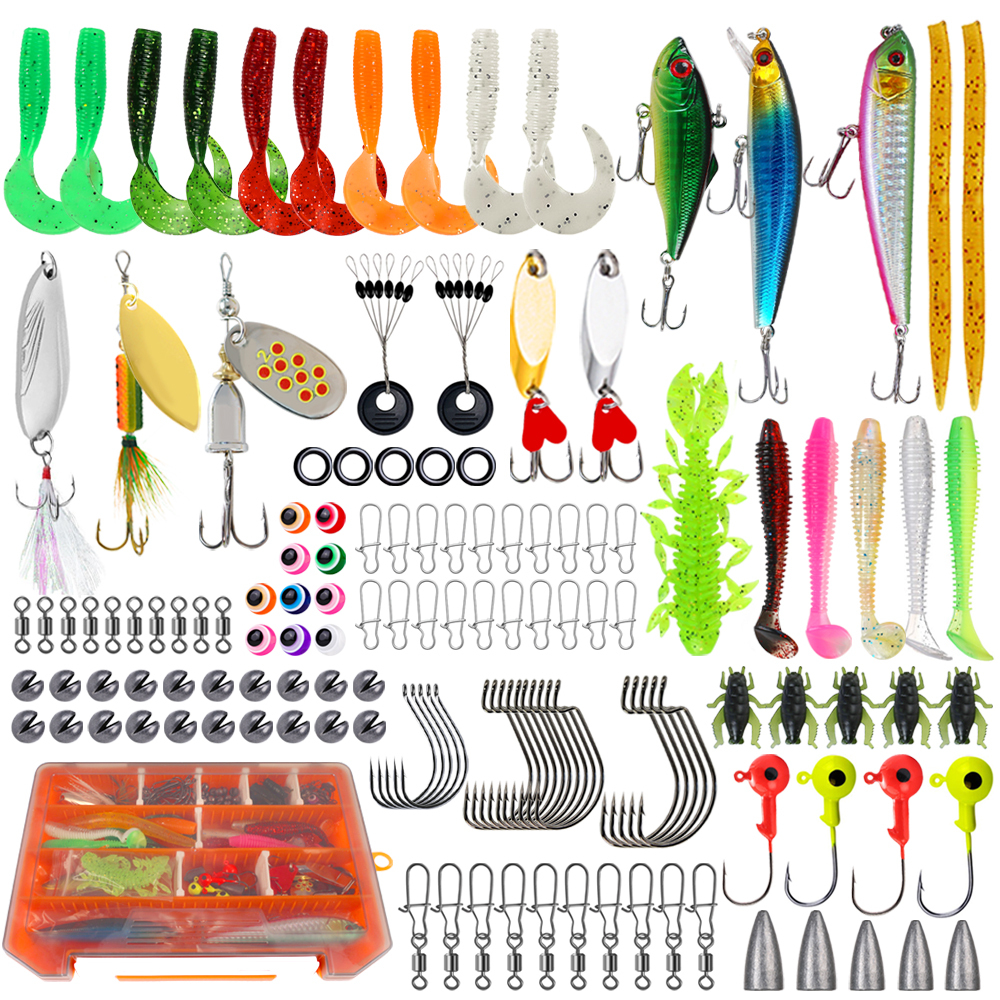 137-Piece Fishing Tackle Kit Soft Baits