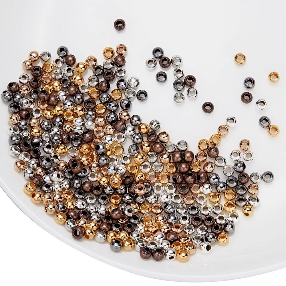 30-500 Teile los 2-10mm Gold Farbe Runde Spacer