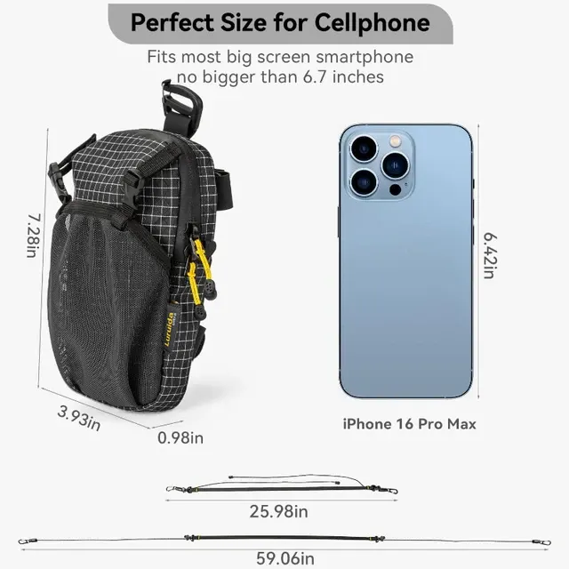 Rucksack-Schultergurt-Befestigungstasche Smartphone-Tasche Wasserdichter Riemen für Sport Wandern Camping 3
