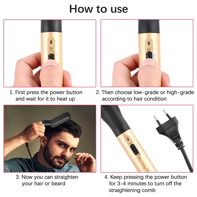 Heated Hair Straightening Comb 4